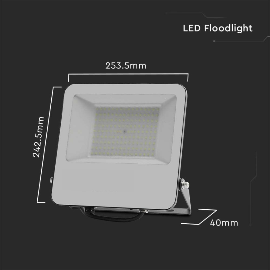 LED Reflektor SAMSUNG CHIP LED/100W/230V 4000K IP65 crno