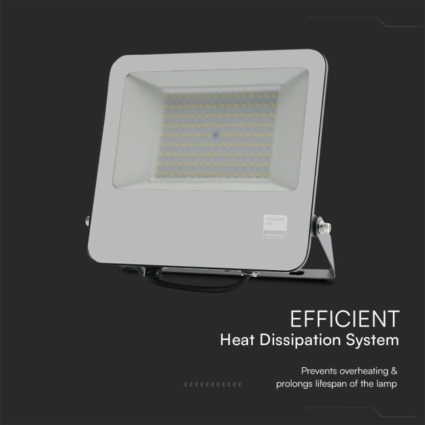 LED Reflektor SAMSUNG CHIP LED/100W/230V 6400K IP65 crno