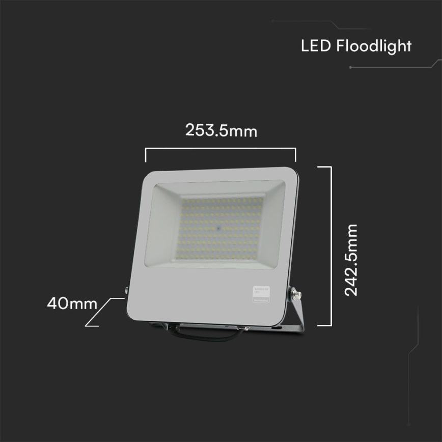 LED Reflektor SAMSUNG CHIP LED/100W/230V 6400K IP65 crno