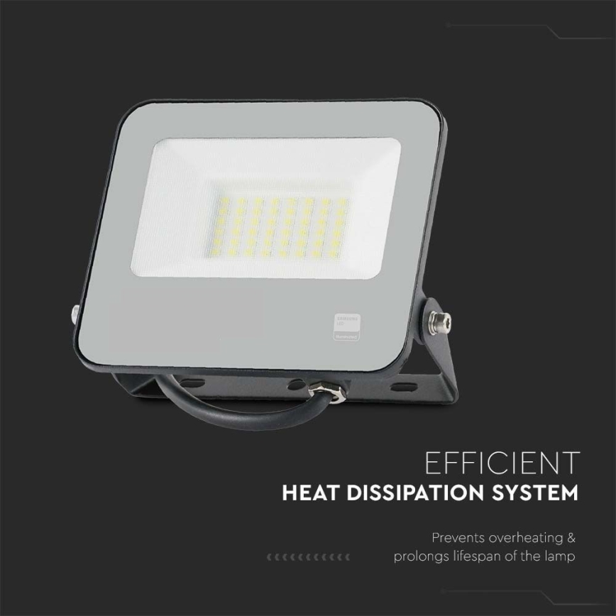 LED Reflektor SAMSUNG CHIP LED/30W/230V 4000K IP65 crno