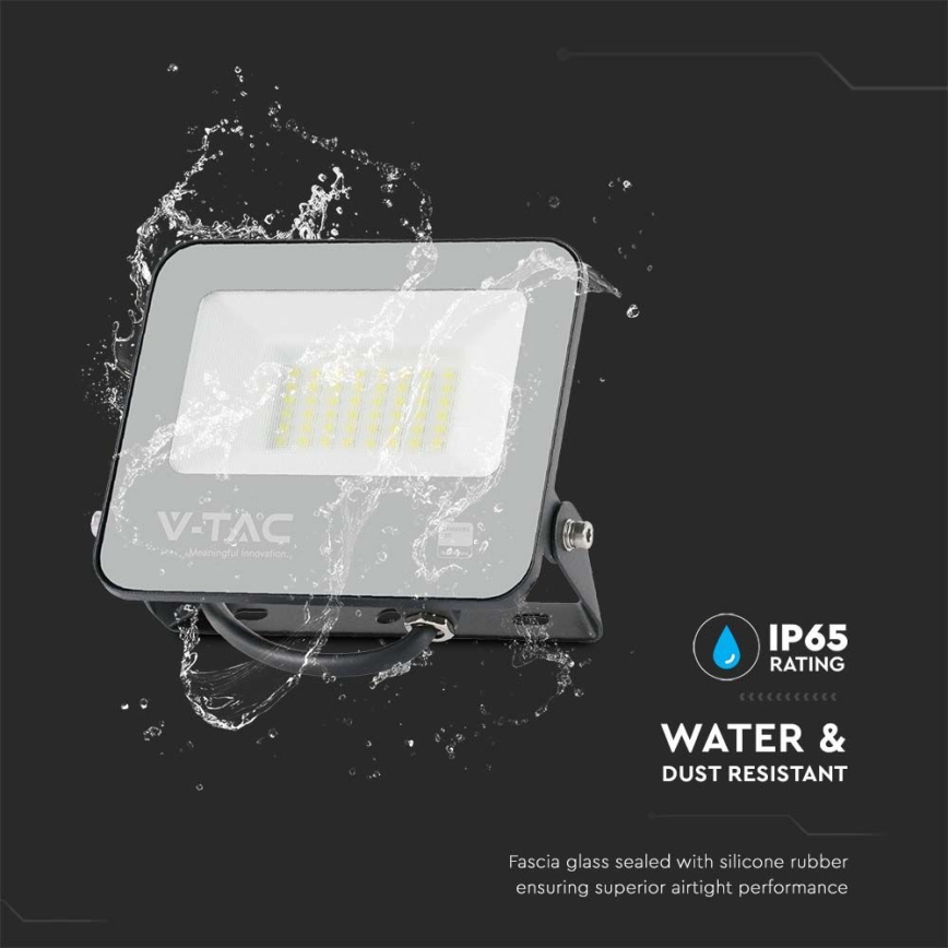 LED Reflektor SAMSUNG CHIP LED/30W/230V 4000K IP65 crno