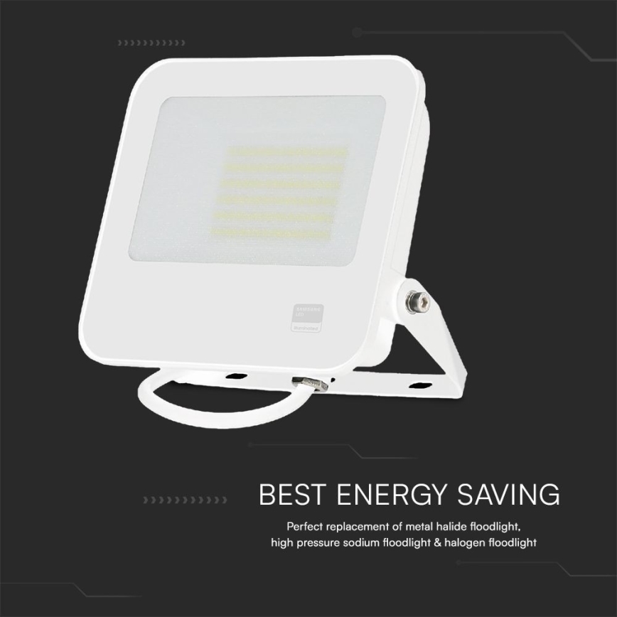 LED Reflektor SAMSUNG CHIP LED/50W/230V 4000K IP65 bela
