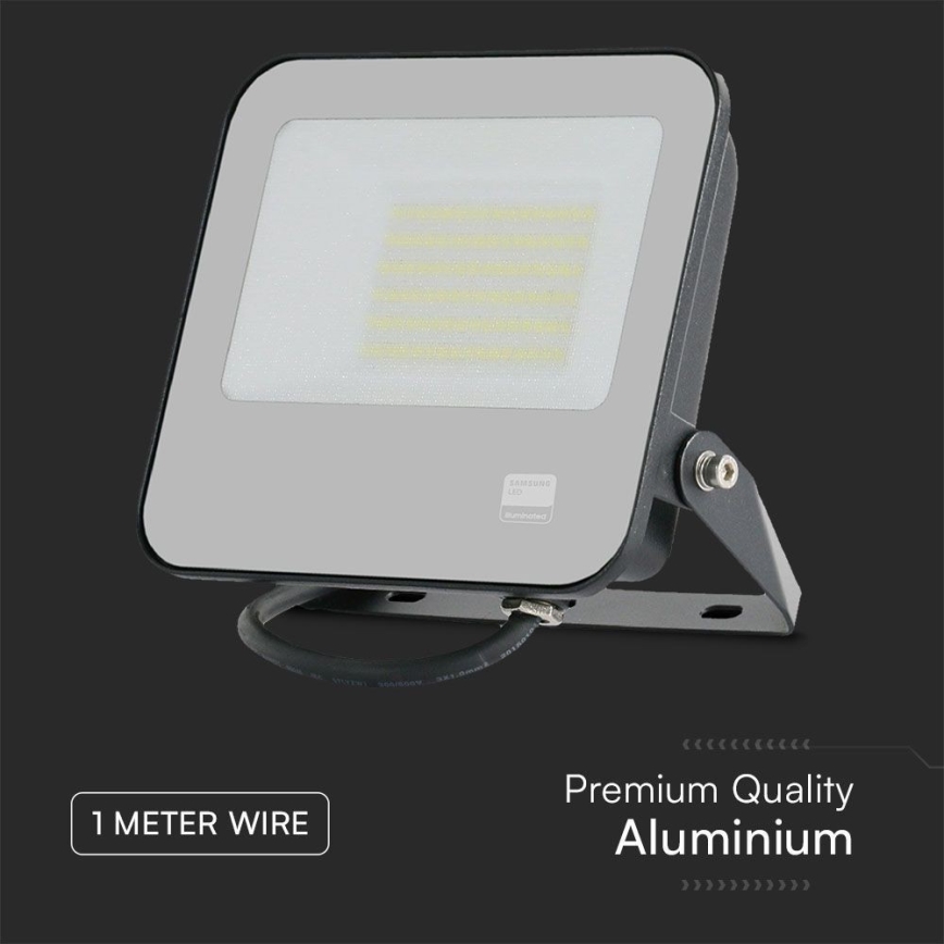 LED Reflektor SAMSUNG CHIP LED/50W/230V 4000K IP65 crno