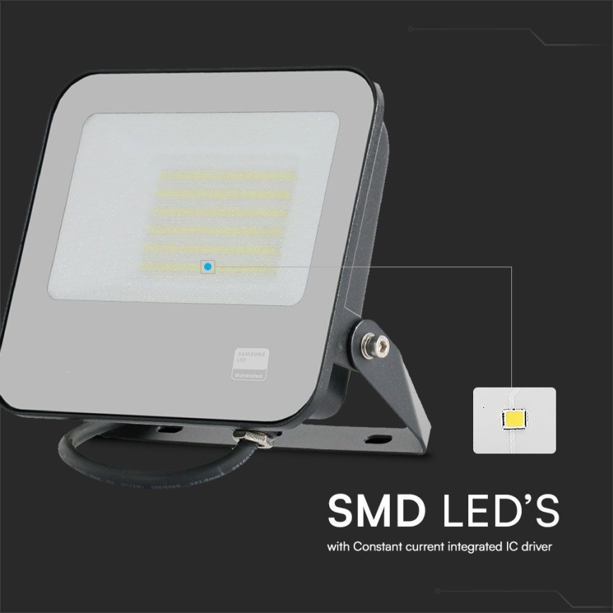 LED Reflektor SAMSUNG CHIP LED/50W/230V 6500K IP65 crno