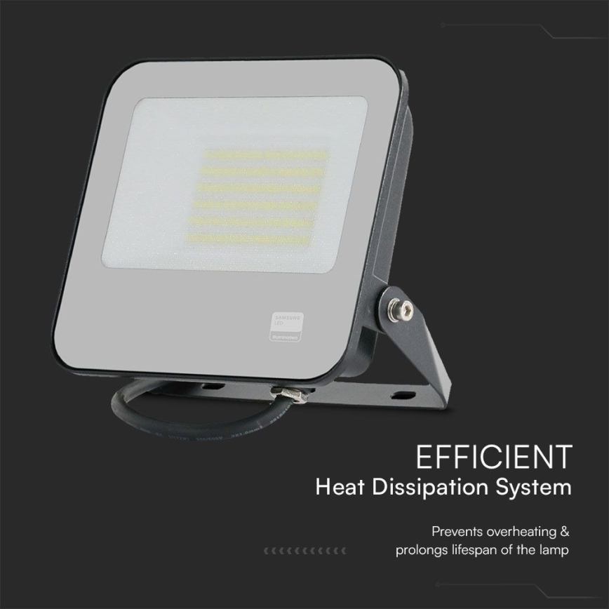 LED Reflektor SAMSUNG CHIP LED/50W/230V 6500K IP65 crno