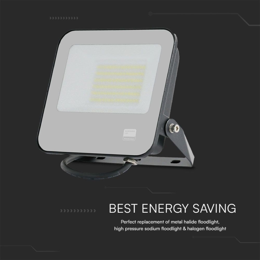 LED Reflektor SAMSUNG CHIP LED/50W/230V 6500K IP65 crno