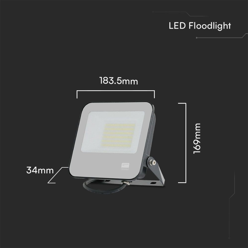 LED Reflektor SAMSUNG CHIP LED/50W/230V 6500K IP65 crno