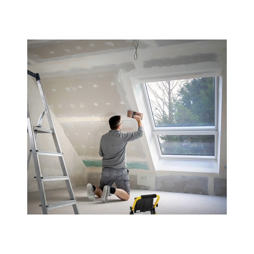 LED Reflektor TIGRA LED/100W/4000K IP54 crno/žuta