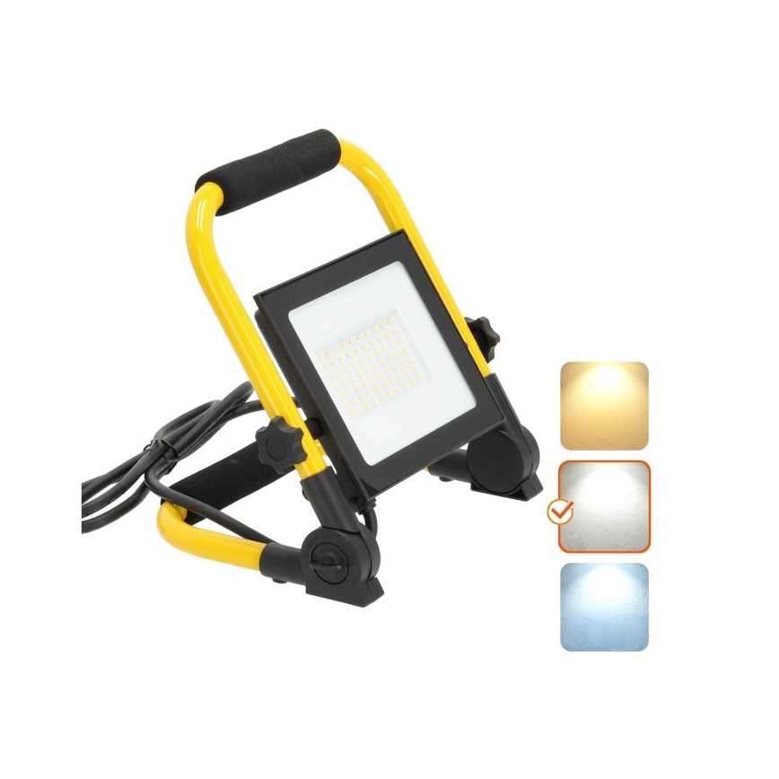 LED Reflektor TIGRA LED/50W/4000K IP54 crno/žuta