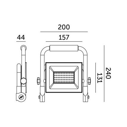 LED Reflektor TIGRA LED/50W/4000K IP54 crno/žuta