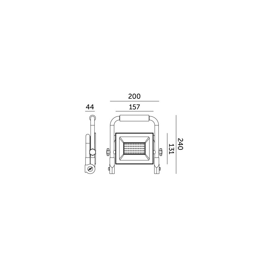 LED Reflektor TIGRA LED/50W/4000K IP54 crno/žuta