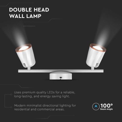 LED Reflektorska lampa 2xLED/5W/230V 3000K bela