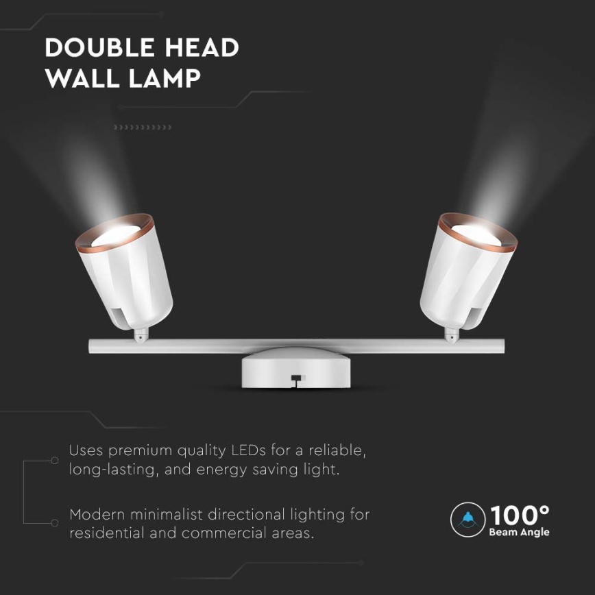 LED Reflektorska lampa 2xLED/5W/230V 3000K bela