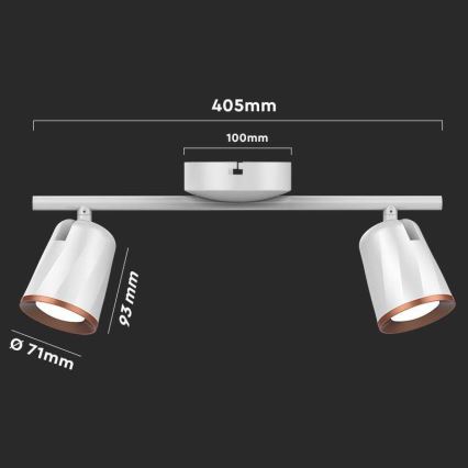 LED Reflektorska lampa 2xLED/5W/230V 3000K bela
