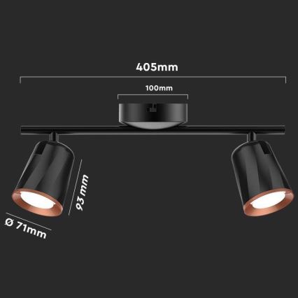 LED Reflektorska lampa 2xLED/5W/230V 3000K crno