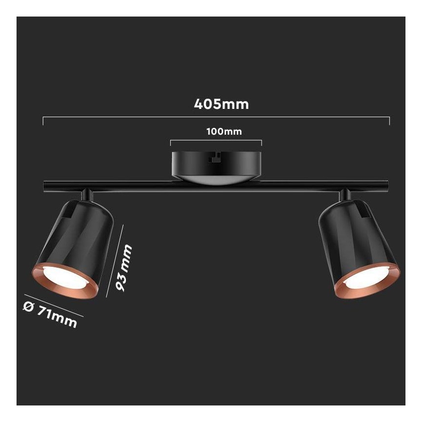 LED Reflektorska lampa 2xLED/5W/230V 3000K crno