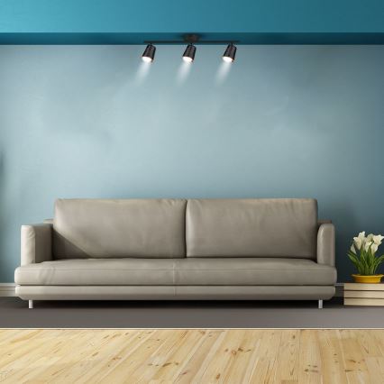 LED Reflektorska lampa 3xLED/5W/230V 4000K crno