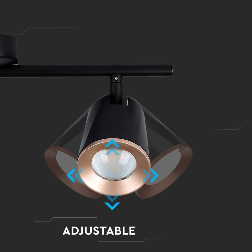 LED Reflektorska lampa 3xLED/5W/230V 4000K crno