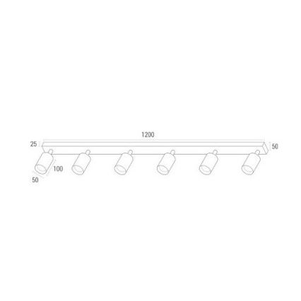 LED Reflektorska lampa ANGIE 6xGU10/6W/230V crno