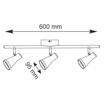 LED Reflektorska lampa BERG 3xLED/4,2W/230V crno