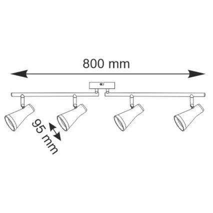 LED Reflektorska lampa BERG 4xLED/4,2W/230V crno