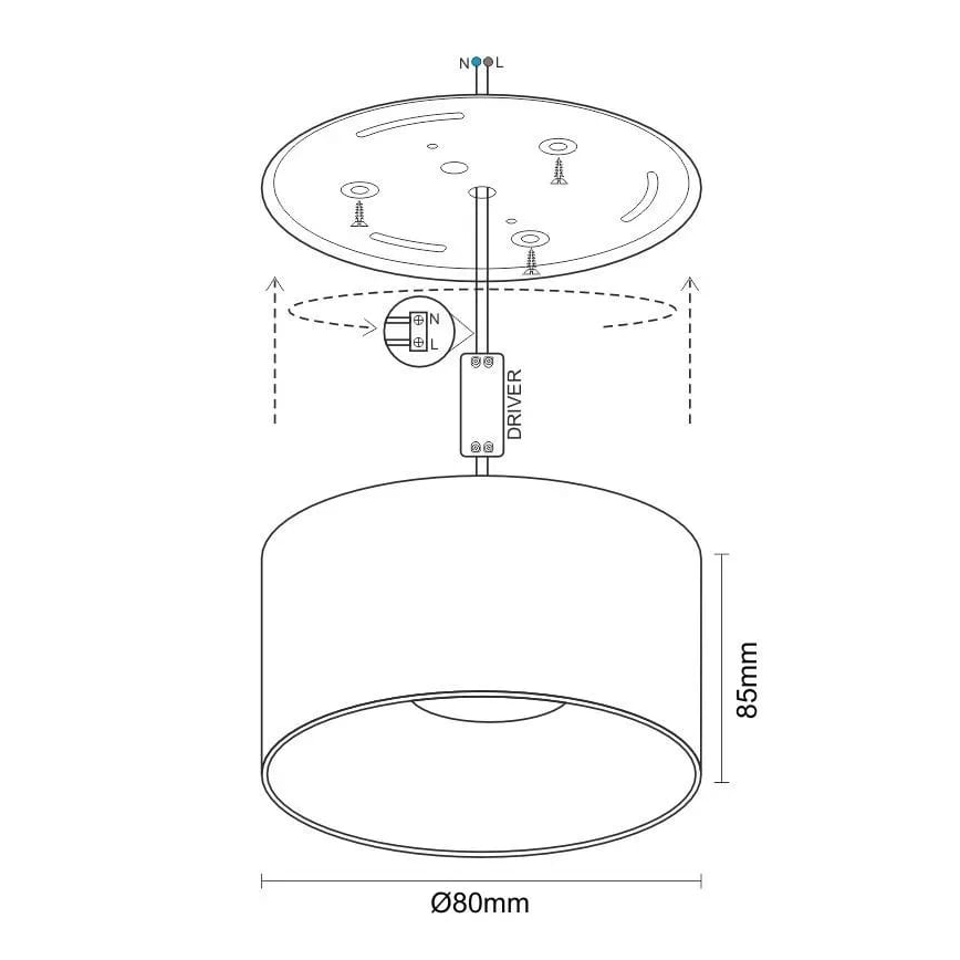 LED Reflektorska lampa LED/12W/230V 4000K pr. 8 cm bela
