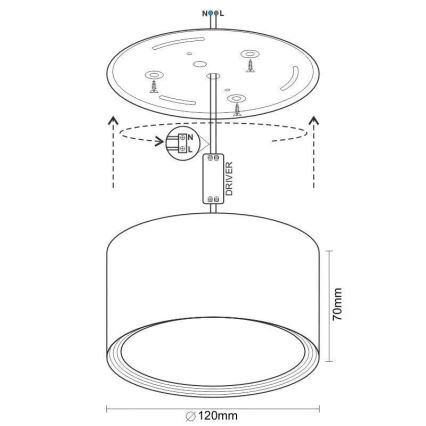 LED Reflektorska lampa LED/14W/230V 4000K pr. 12 cm crno