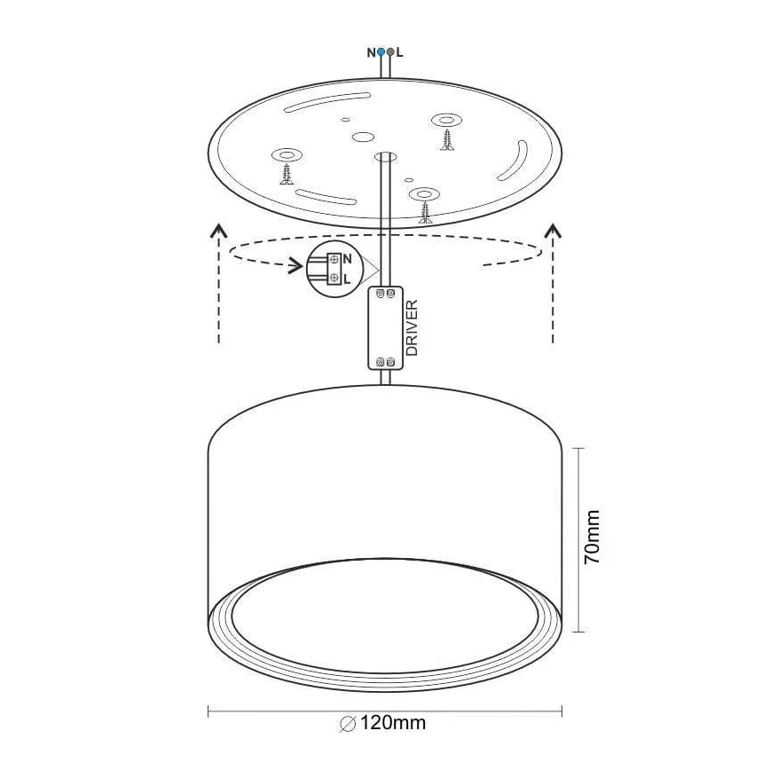 LED Reflektorska lampa LED/14W/230V 4000K pr. 12 cm crno