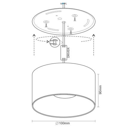 LED Reflektorska lampa LED/16W/230V 4000K pr. 10 cm crno