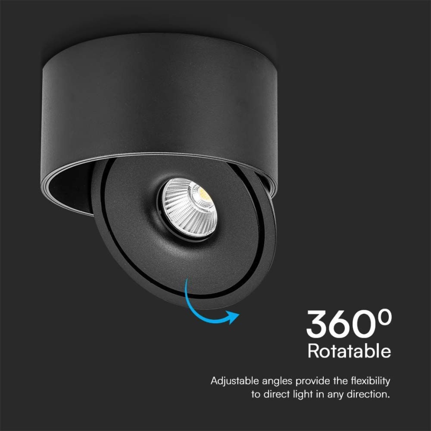 LED Fleksibilna reflektorska lampa LED/20W/230V 3000/4000/6400K CRI 90 crno
