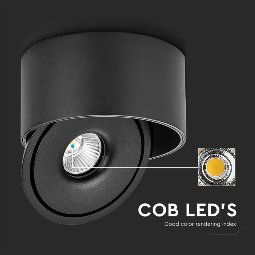 LED Fleksibilna reflektorska lampa LED/20W/230V 3000/4000/6400K CRI 90 crno