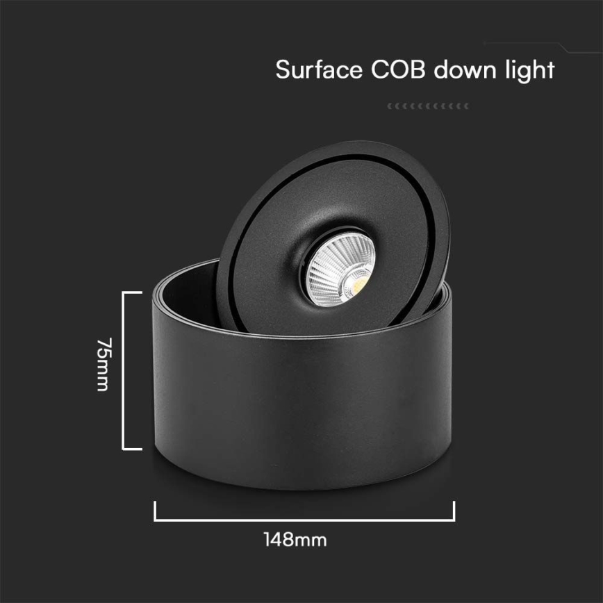 LED Fleksibilna reflektorska lampa LED/20W/230V 3000/4000/6400K CRI 90 crno
