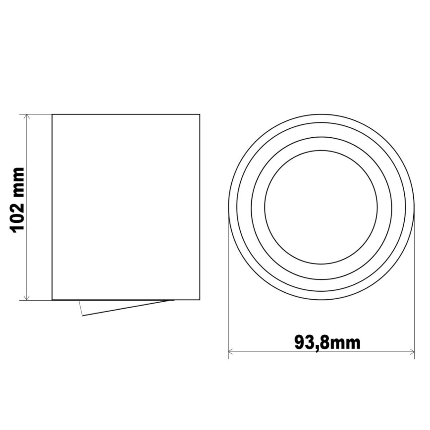 LED Reflektorska lampa TUBA 1xGU10/5W/230V 2700K crno