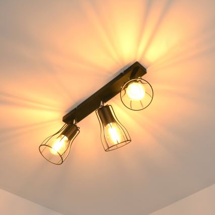 LED Reflektorska lampa TUBE II 3xE27/15W/230V crno
