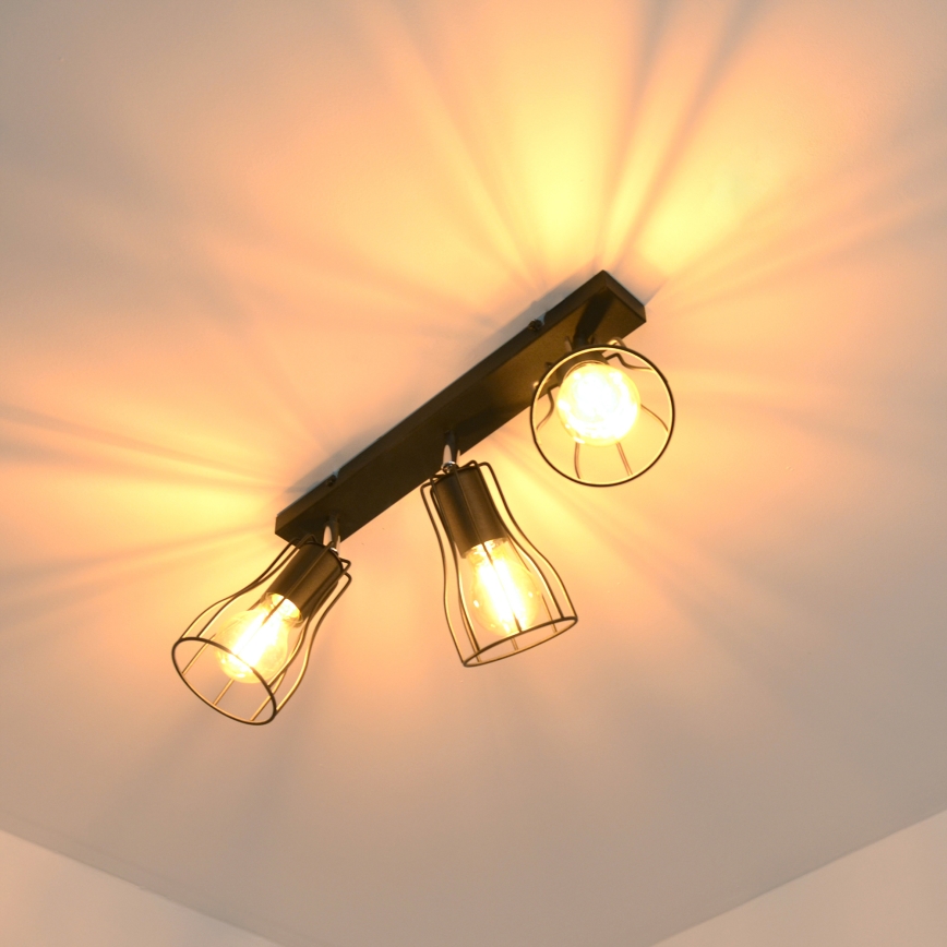 LED Reflektorska lampa TUBE II 3xE27/15W/230V crno