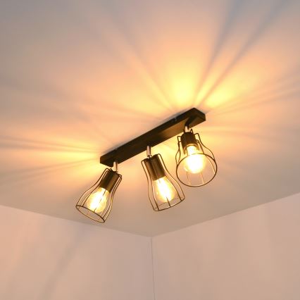 LED Reflektorska lampa TUBE II 3xE27/15W/230V crno