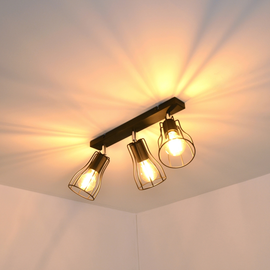 LED Reflektorska lampa TUBE II 3xE27/15W/230V crno