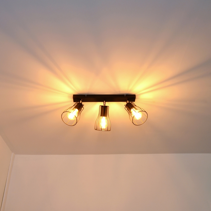 LED Reflektorska lampa TUBE II 3xE27/15W/230V crno