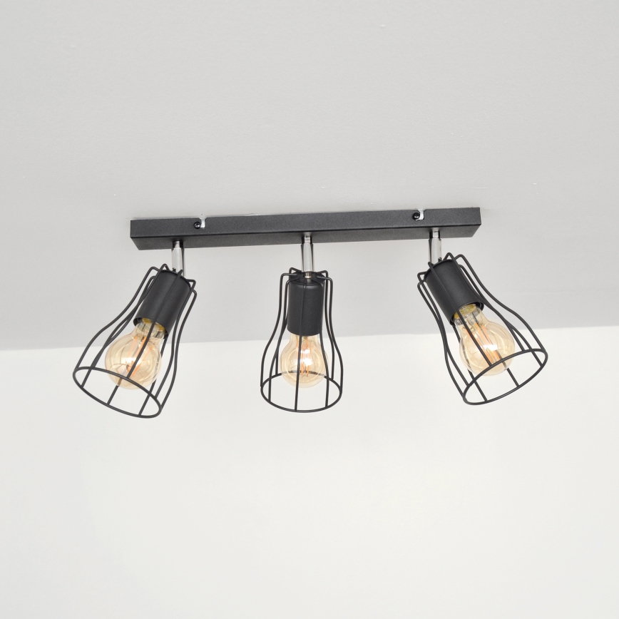 LED Reflektorska lampa TUBE II 3xE27/15W/230V crno