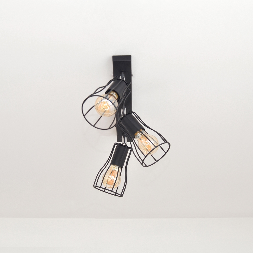 LED Reflektorska lampa TUBE II 3xE27/15W/230V crno
