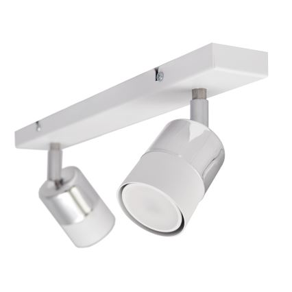LED Reflektorska lampa TUBSSON 2xGU10/4,8W/230V bela/sjajni krom