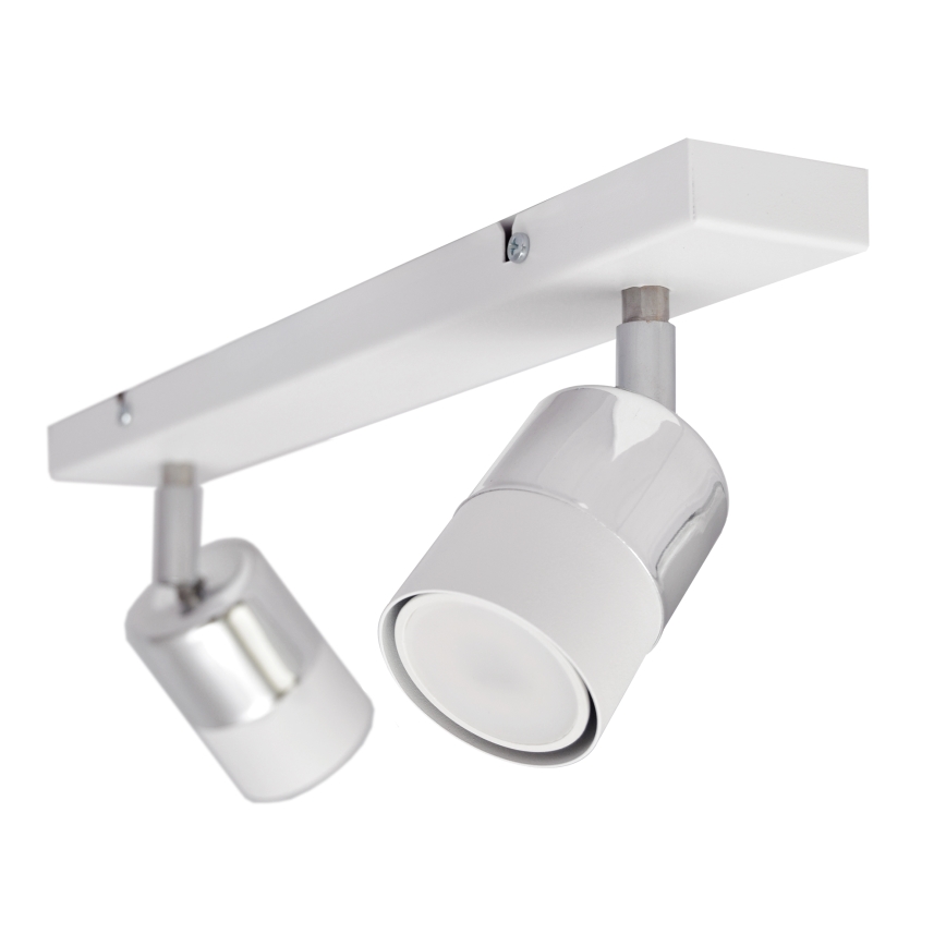 LED Reflektorska lampa TUBSSON 2xGU10/4,8W/230V bela/sjajni krom