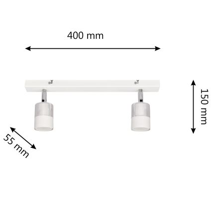 LED Reflektorska lampa TUBSSON 2xGU10/4,8W/230V bela/sjajni krom