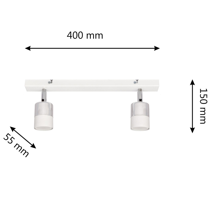 LED Reflektorska lampa TUBSSON 2xGU10/4,8W/230V bela/sjajni krom