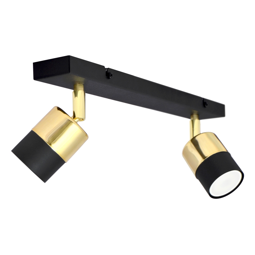 LED Reflektorska lampa TUBSSON 2xGU10/4,8W/230V crno/zlatna