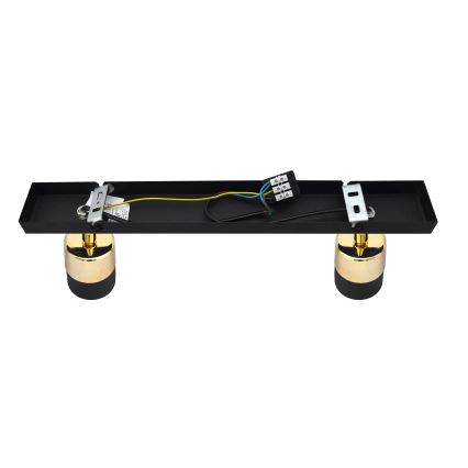 LED Reflektorska lampa TUBSSON 2xGU10/4,8W/230V crno/zlatna