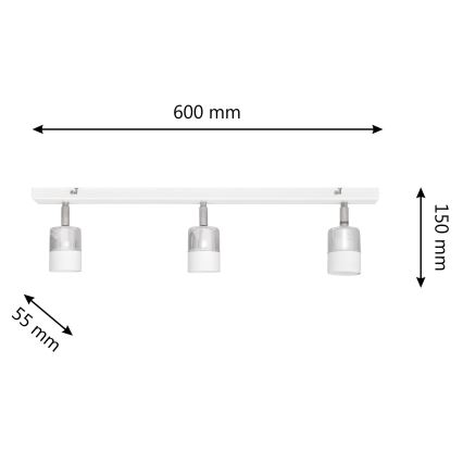 LED Reflektorska lampa TUBSSON 3xGU10/4,8W/230V bela/sjajni krom