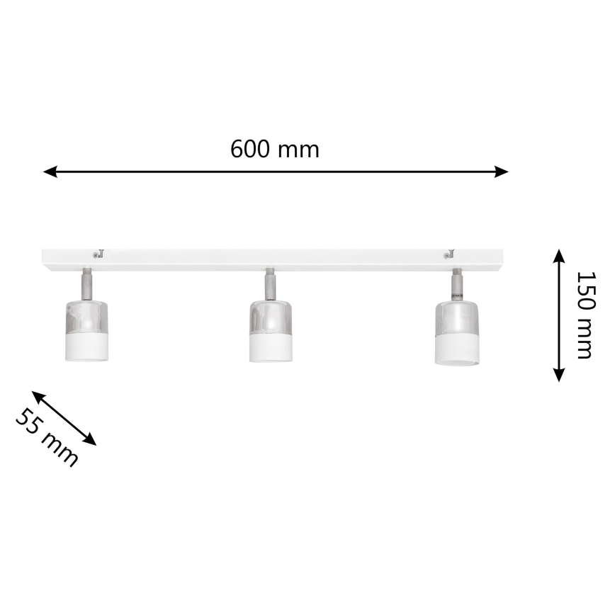 LED Reflektorska lampa TUBSSON 3xGU10/4,8W/230V bela/sjajni krom