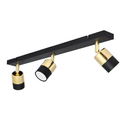 LED Reflektorska lampa TUBSSON 3xGU10/4,8W/230V crno/zlatna