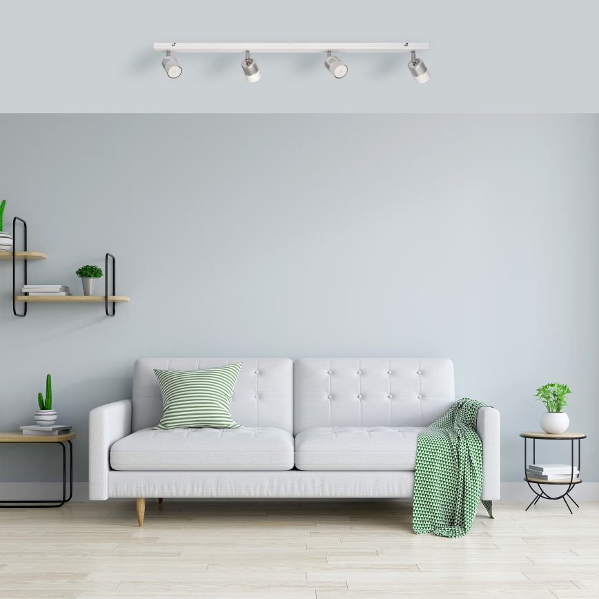 LED Reflektorska lampa TUBSSON 4xGU10/4,8W/230V bela/sjajni krom